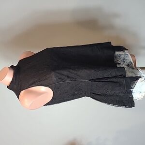 Nina Ricci Top Black Peplum Lace Whimsigoth Fairy Grunge Silk US Medium 38 Fr